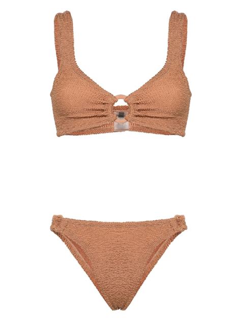 Hunza G Hallie Seersucker Bikini Farfetch