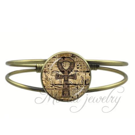 Buy Drop Shipping Ancient Egypt Ankh Open Cuff Bangle