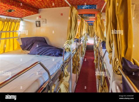 BHOPAL, INDIA - FEBRUARY 5, 2017: Interior of a sleeper bus in India Stock Photo - Alamy