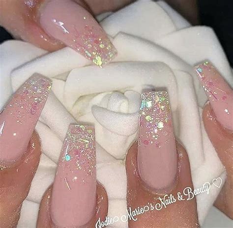 Glitter Pink Pink Glitter Nails Nails Acylic Nails