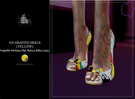 Second Life Marketplace - Ex-Graffiti Heels (Yellow)