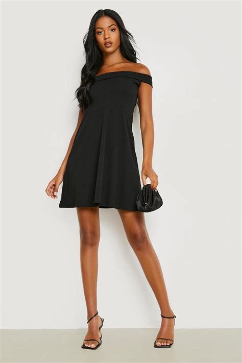 Womens Tall Off The Shoulder Skater Dress Boohoo Uk