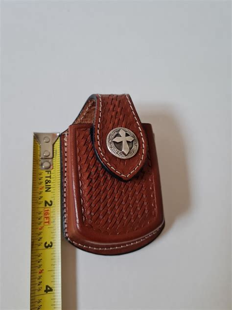 Western Cowboy Cowgirl Hand Tooled Leather Cell Phone Case O Ebay