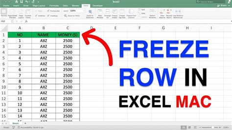 How To Freeze A Row In Excel [ Mac ] Youtube