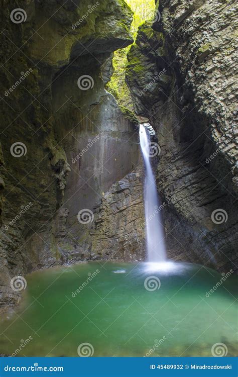 Waterfall Slap Savica In Triglav National Park Near Lake Bohinj