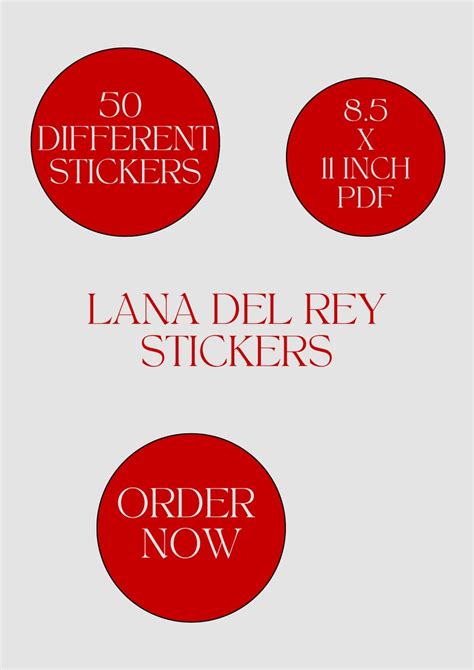 Lana Del Rey Sticker Pack 50 Sticker Sheet Sticker Printable Etsy