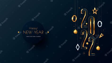 Premium Vector | Happy New Year 2022 greeting card design template