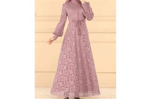 Model Gamis Brokat Kombinasi Satin Terbaru Yang Elegan Blog