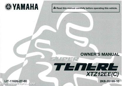 Yamaha Xtz Ee Super Tenere Motorcycle Owner S Manual