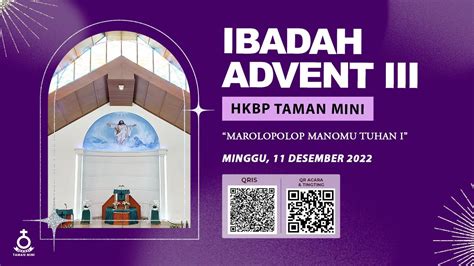 Ibadah Hkbp Taman Mini Minggu Desember Youtube