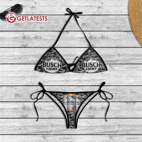 Busch Light Camo Cans Waisted String Bikini Summer Set