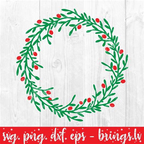 Christmas Wreath Svg Dxf Png Cut File Twig And Berry Wreath Svg