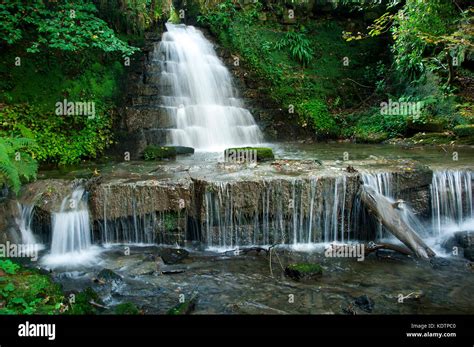 A Small Waterfall At Rouken Glen Park Fnock Stock Photo Alamy