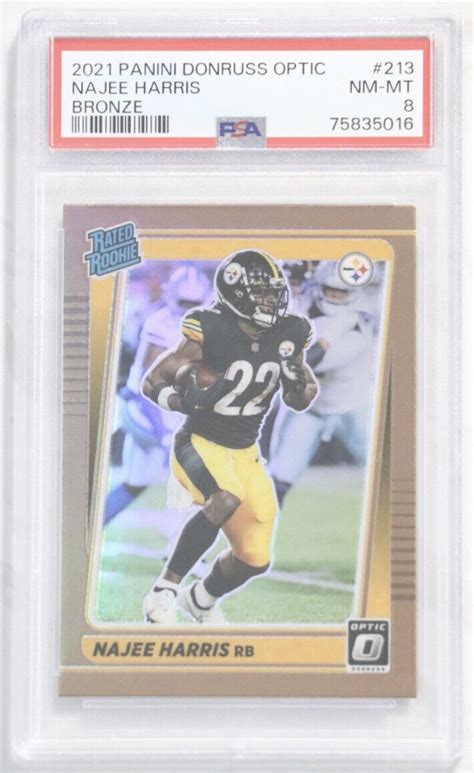 Donruss Optic Najee Harris Bronze Prizm Rookie Rc Psa Nm Mt