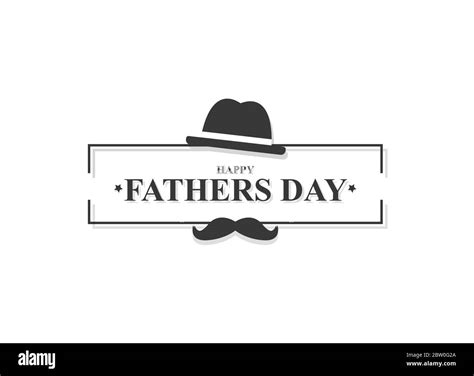 Happy Fathers Day With Mustache Hat Classical Design Vector