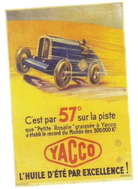 An Advertisement For The Yacco Automobile Company In French With A