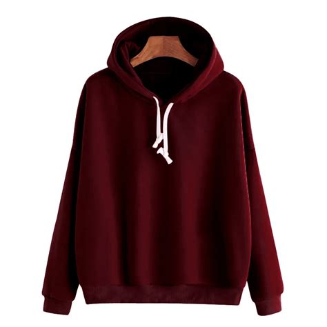 Winter Sweatshirt Women Hoodies Fashion Ladies Solid Pullover Hoded ...