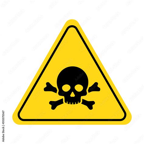 Danger, toxic sign skull icon. Warning skull symbol. Death attention ...