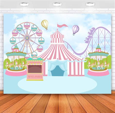 Buy Sensfun Pink Circus Tent Birthday Backdrop Pastel Blue Carnival