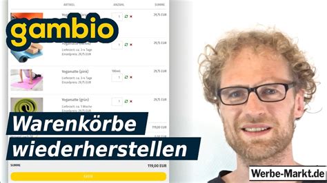 Warenkörbe wiederherstellen in Gambio YouTube