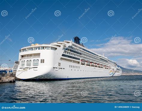 Cruise Ship at the Port in Naples, Italy. Editorial Stock Image - Image ...