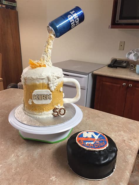 Buttercream Beer Mug Cake With Fondant Accents And Melted Butterscotch