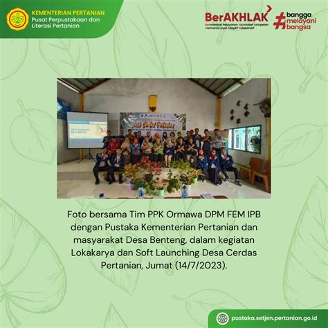 Soft Launching Desa Cerdas Pertanian Hadirkan Narasumber Dari Pustaka