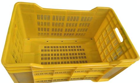 L Yellow Plastic Vegetable Crate Outer Dimension Lxwxh X