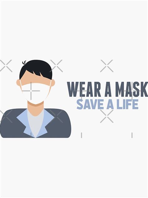 Wear A Mask Save A Life Sticker For Sale By Artyselley Redbubble