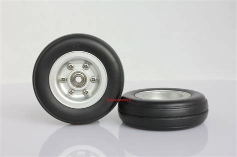 2 25 Aluminum Alloy Core Natural Rubber Wheels Tires For RC Model