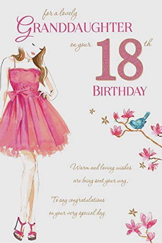 Wishing A Wonderful Granddaughter A Very Happy 18th Birthday Large Card