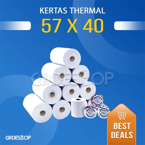 Jual 1 SLOP Kertas Struk Kasir 57 X 40 Mm Thermal CODESHOP 57x40 Mm Isi