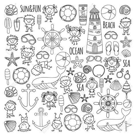 Coloriage Plage Avec Des Vacances Scolaires Pour Les Enfants Petits