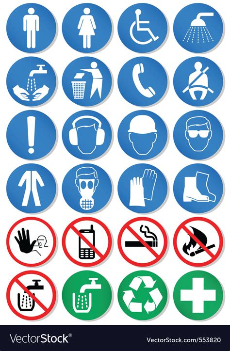 Safety signs Royalty Free Vector Image - VectorStock