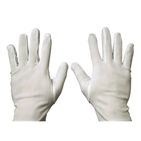 1 Pair Gloves Medium Thick White Cotton Polyester Chemistry Lab Sanitary Gloves Multipurpose ...