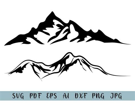 Free 255 Mountain Range Svg SVG PNG EPS DXF File