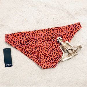 Nasty Gal Swim Nwt Nasty Gal Orange Leopard High Leg Bikini Brief