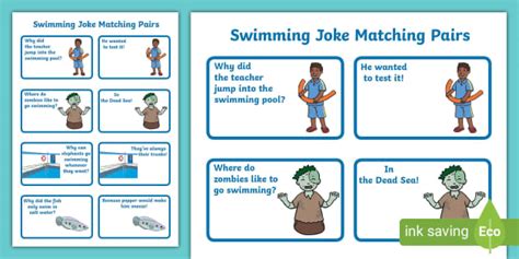 Swimming Joke Matching Pairs Teacher Made Twinkl