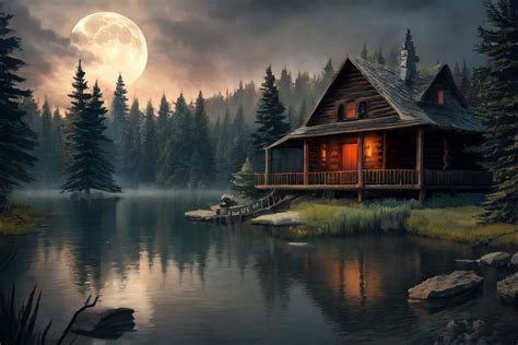 Forest House an eerie night by Theforestnarrator on DeviantArt