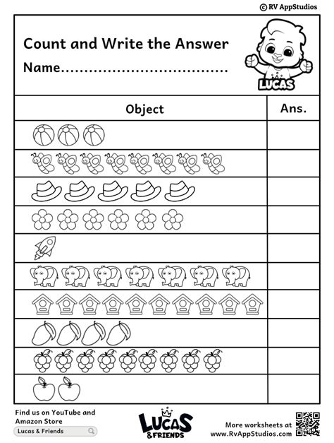 Printable Worksheets Count And Write Worksheets