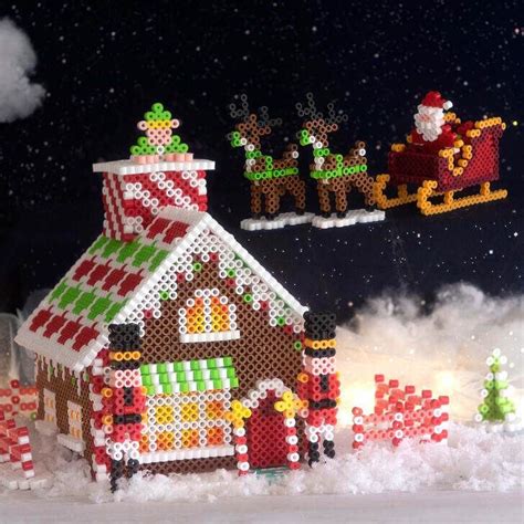 Perler Beads Santa S Workshop Gingerbread House Beading Kit Perler