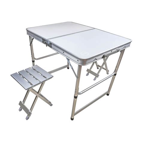 Mesa Plegable De Aluminio Con Bancos Marca Kushiro Florida Camping