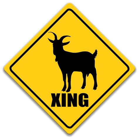 Goat Sign Goat Crossing Sign Farm Sign Goat Diamond Sign Goat