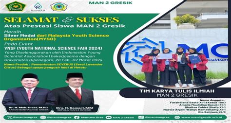 Prestasi Mencolok Peserta Didik Man Gresik Di Ynsf Silver Medal