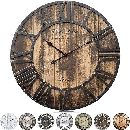 Horloge Pendule Murale Style Vintage Diam Tre Cm Coloris Marron