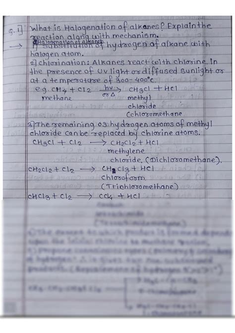 SOLUTION Halogenation Of Alkanes Studypool