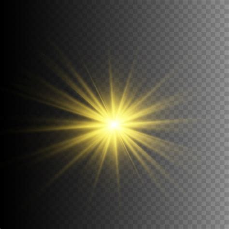 Premium Vector Yellow Glowing Light Explodes On A Transparent