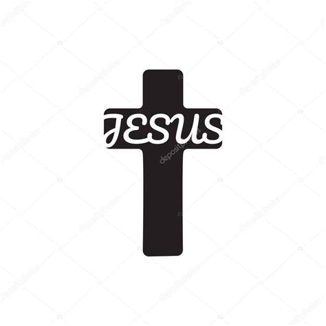 Palabra De Jesús En Forma De Cruz Símbolo Cristiano Stock Vector Ilustración Aislado 2023