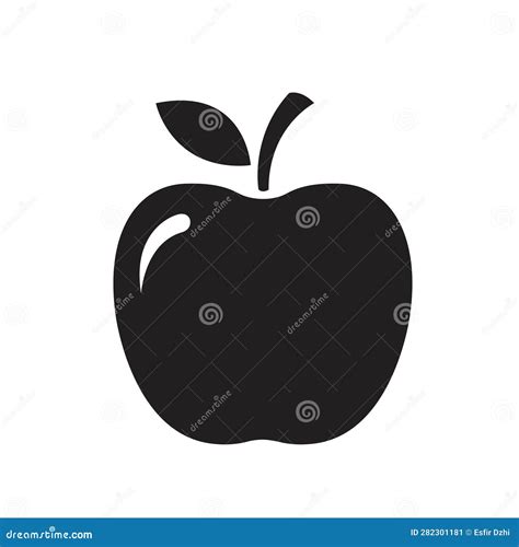 Apple Silhouette Icon Line Art Style Isolated On White Background