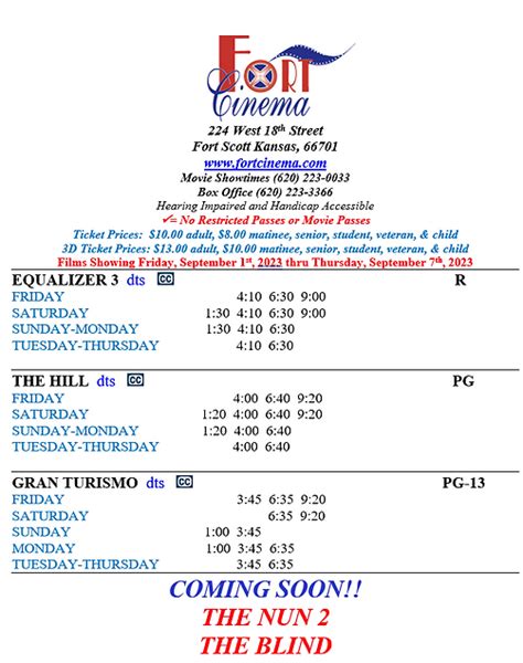 This Weeks Showtimes | Fort Cinema